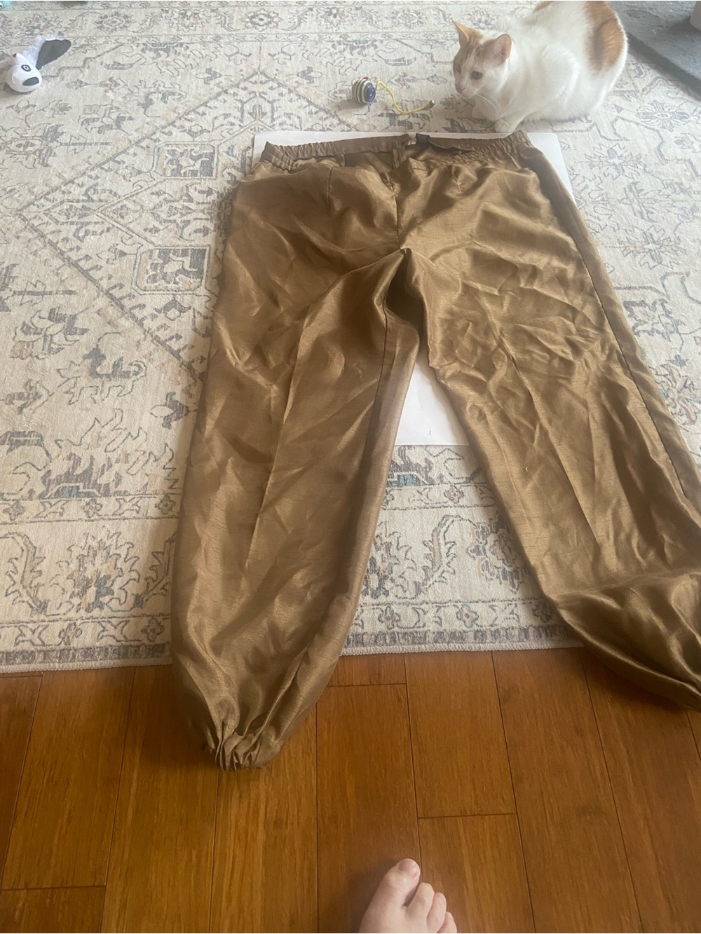 Relaxed Ankle-Cuff Pants in Tan